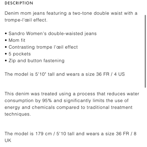 Sandro TWO-TONE DOUBLE-WAISTED JEANS - Picture 4 of 4